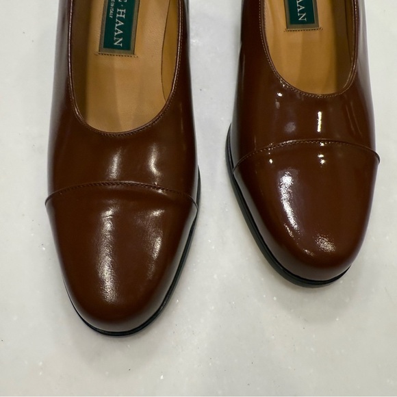 Cole Haan Women’s Brown Patent Leather Block Heel Pumps Made In ITALY Sz 7.5 NEW - Picture 3 of 13